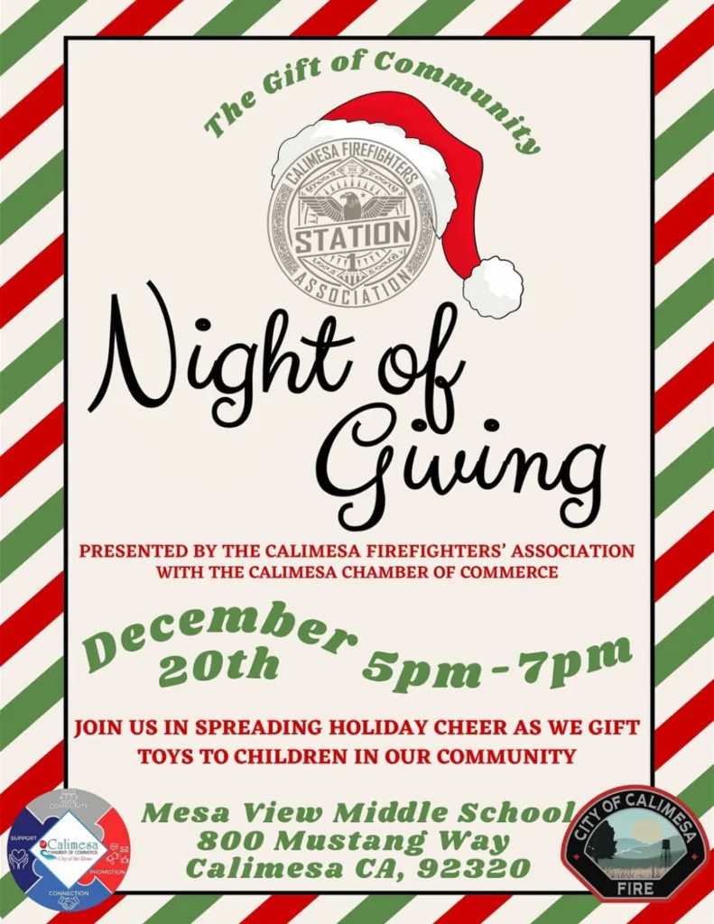 Flyer for the CFA's 2025 Night of Giving, including location and time details - from CFFA events page