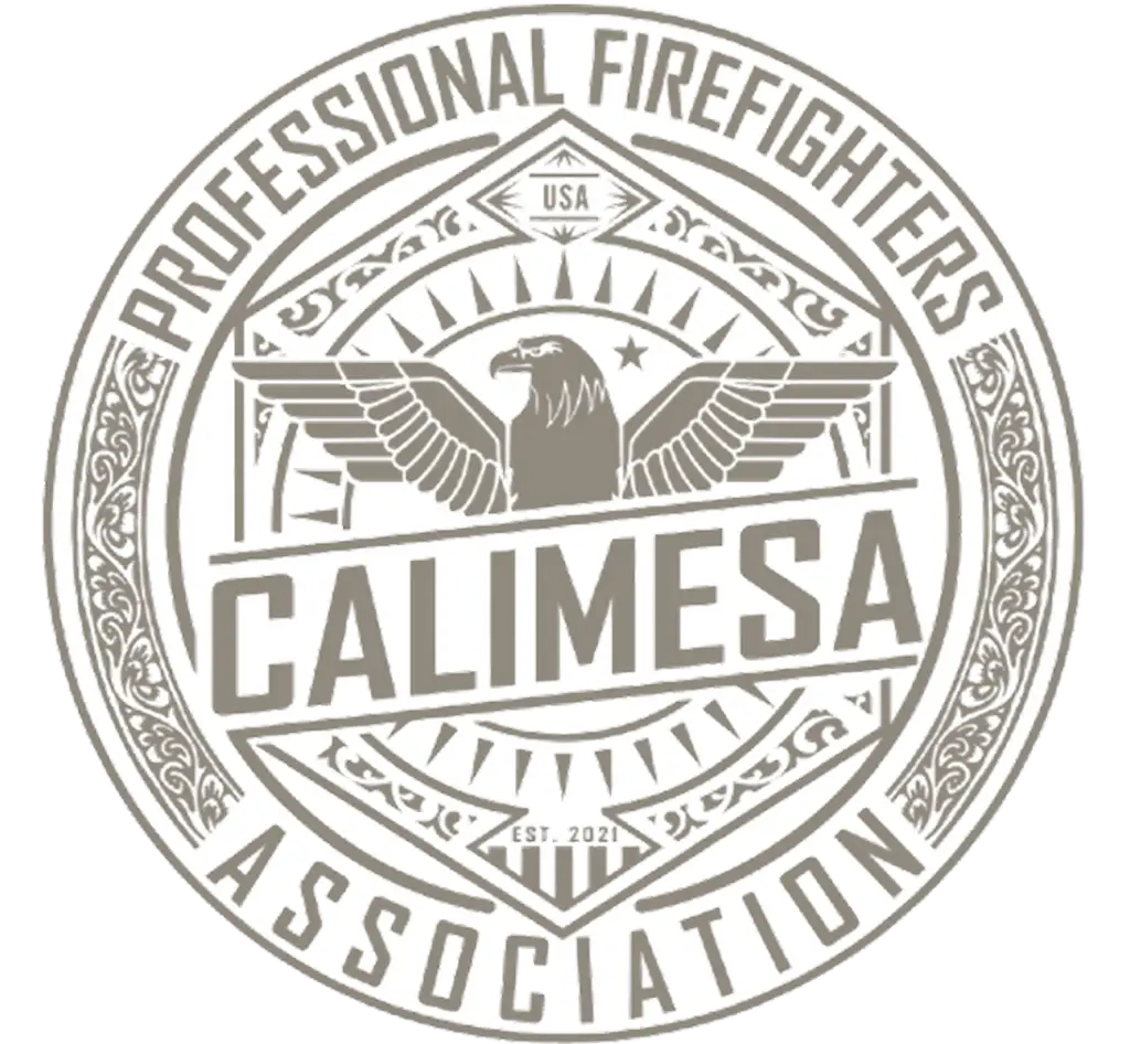Calimesa Firefighters Association written circularly around an eagle - the CFA Logo