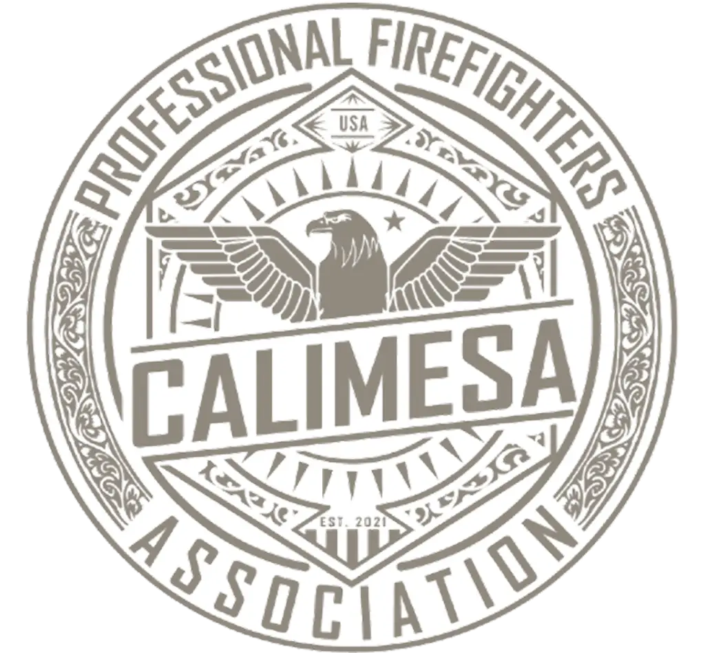 Calimesa Firefighters Association written circularly around an eagle - the CFA Logo